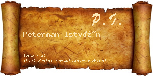 Peterman István névjegykártya